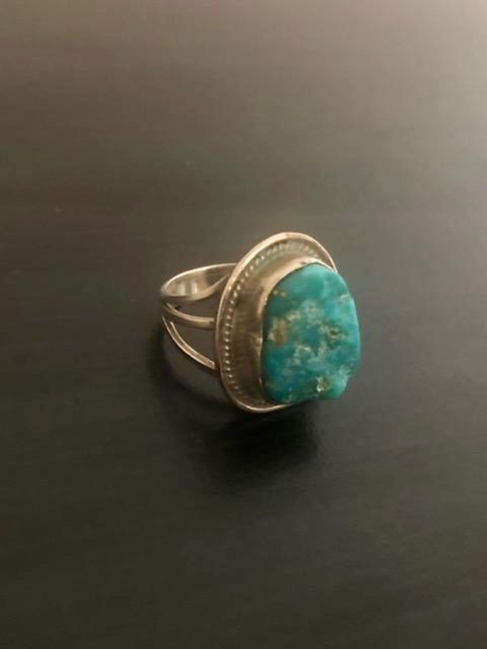 Vintage Sterling Silver Turquoise Ring Size 6 -H Cortez Native American